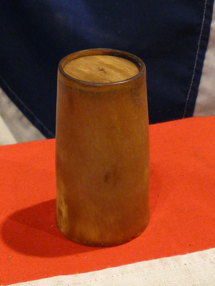 A Most Charming Napoleonic Wars King George IIIrd Royal Scot's Greys Officer's Carved Horn, Campaign Drinking Cup