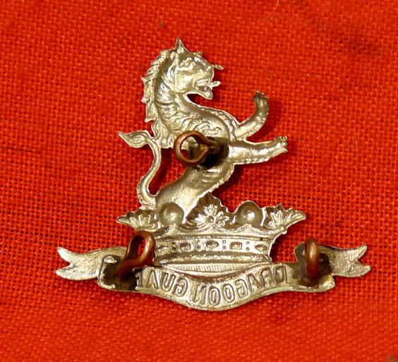 Original Victorian 7th Dragoon Guards Silver Cap Badge, 1898 1906