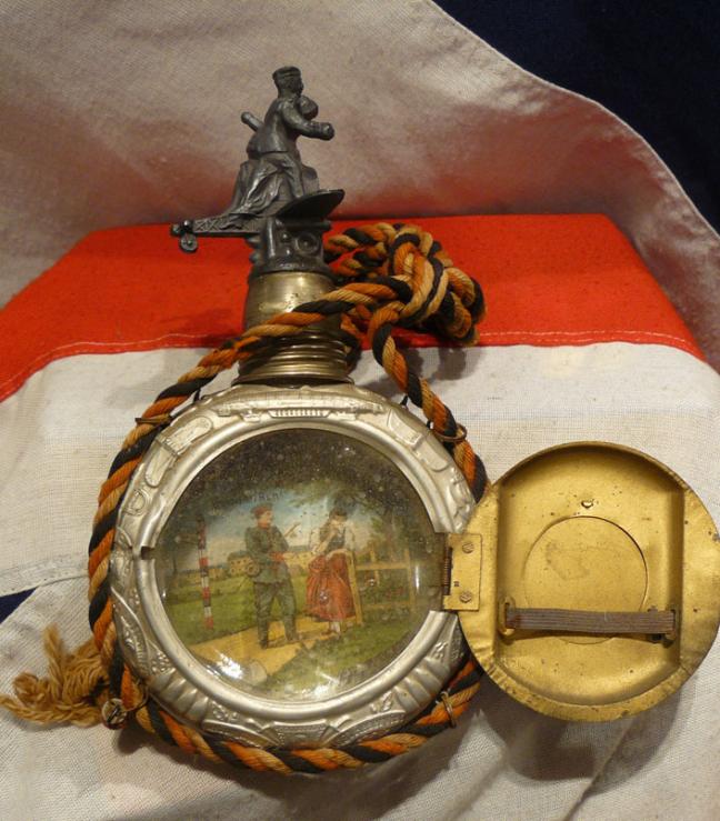 A Fabulous Imperial German Air Service Flask & Cigarette Case