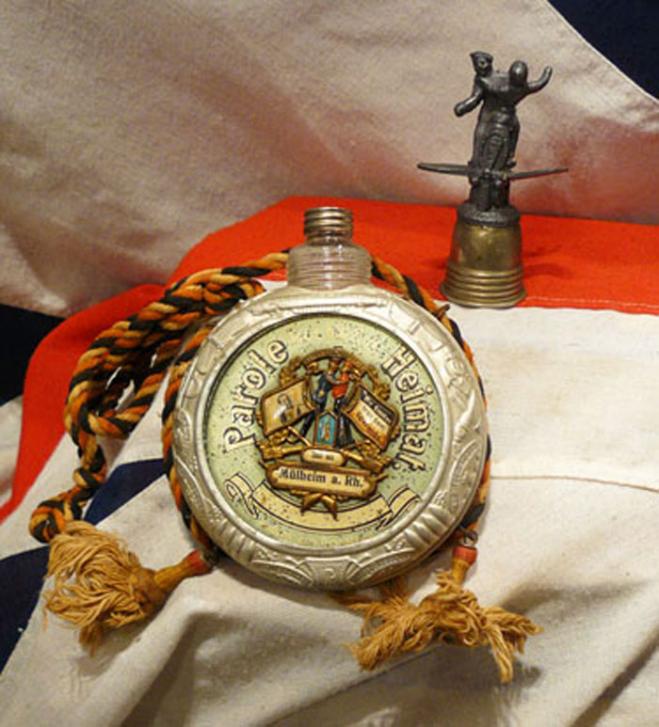 A Fabulous Imperial German Air Service Flask & Cigarette Case