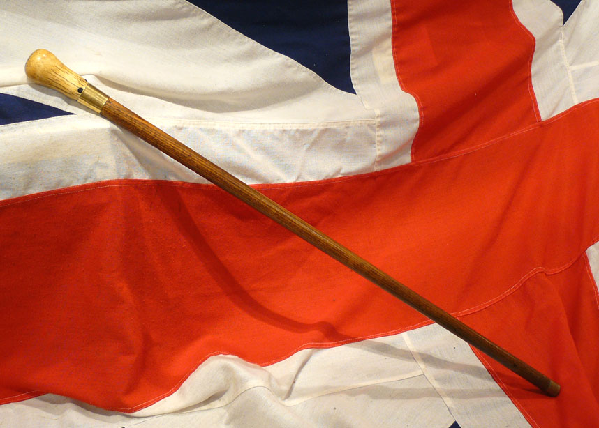 A Superb Queen Anne, Early 18th Century Bone Topped Walking Dandy Cane