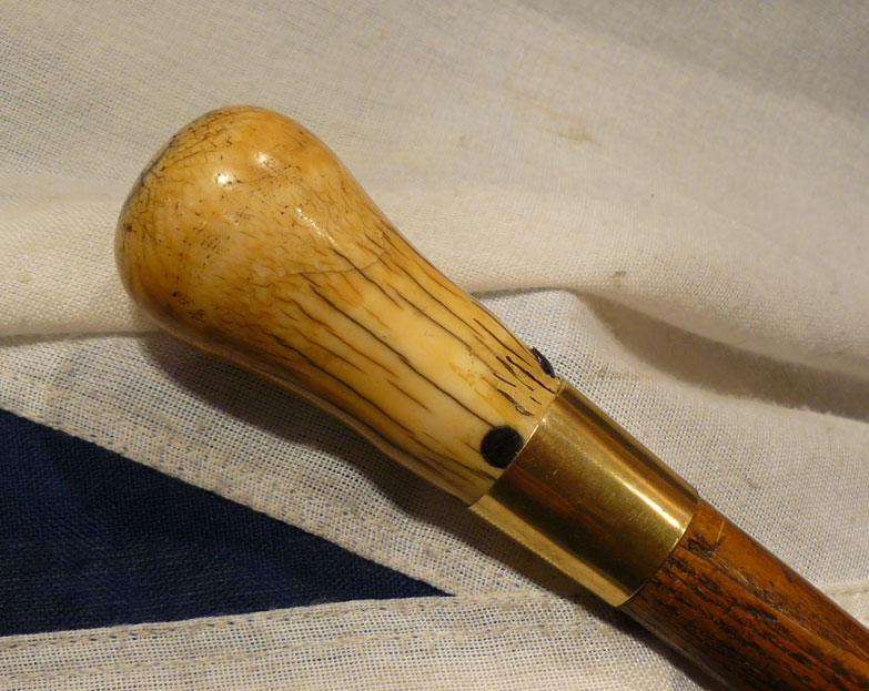 A Superb Queen Anne, Early 18th Century Bone Topped Walking Dandy Cane