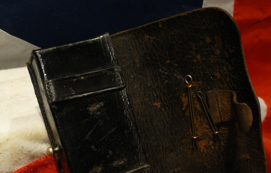 A Scarce, Black Leather, Victorian Gloucestershire Yeomanry Cavalry Ammunition Cross-Belt Pouch.