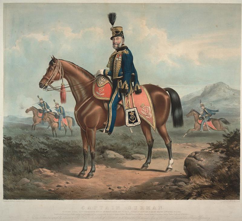 A Scarce, Black Leather, Victorian Gloucestershire Yeomanry Cavalry Ammunition Cross-Belt Pouch.