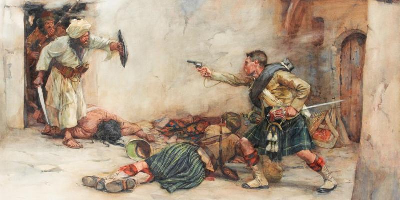 A Very Good Victorian 92nd Gordon Highlanders Silver Cross Belt Badge