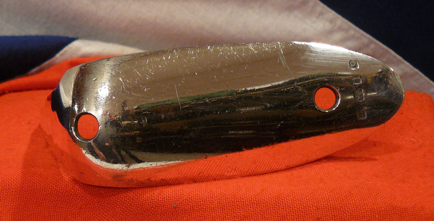 An 18th Century Hallmarked Solid Silver Butt Cap For A Gentleman's Musket