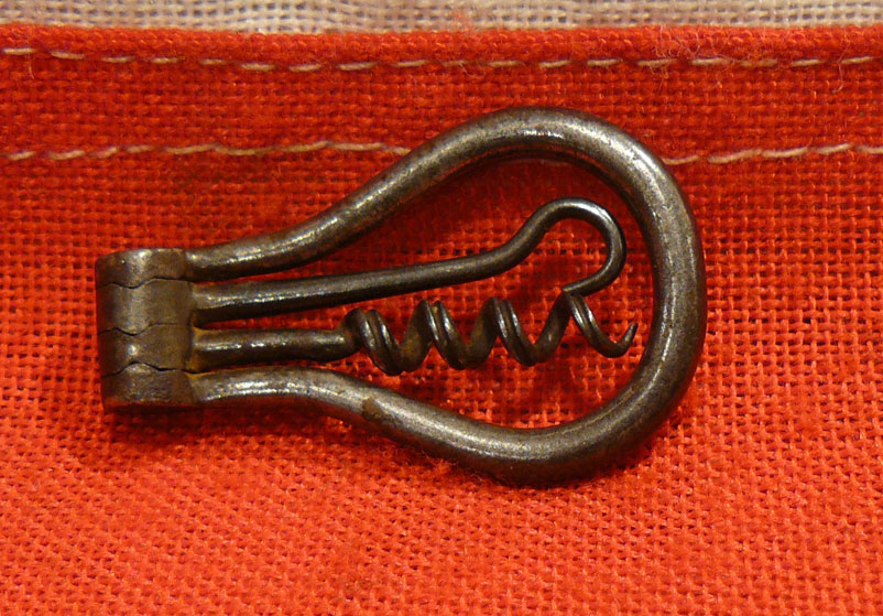 A Wonderful Georgian ‘Grand Tour’ or Campaign Travelling Miniature Foldaway Corkscrew and Hook