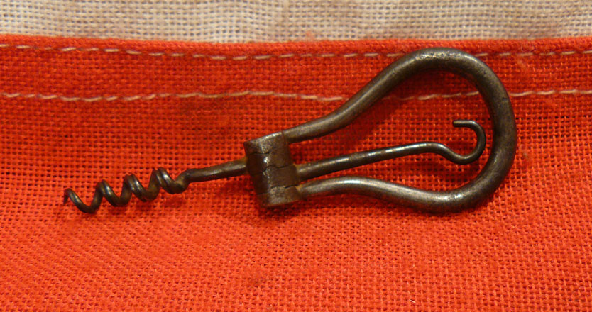 A Wonderful Georgian ‘Grand Tour’ or Campaign Travelling Miniature Foldaway Corkscrew and Hook