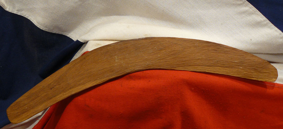 An Antique Australian Aboriginal Boomerang With an Elaborate, Super Chip Carving and Decoration