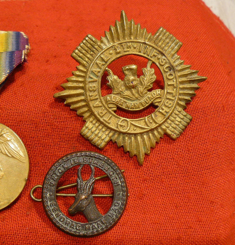 A Good WW1 14/15 Star 'South African' Trio With Transvaal Scottish Badge