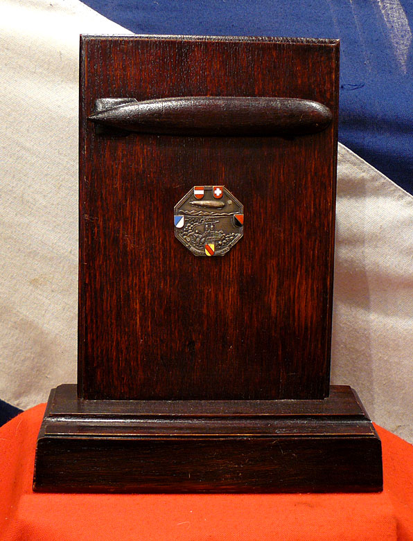 An Unusual Piece of Original, Airship Aeronautica, 1929 Zeppelin Display Stand, In Oak With Zeppelin Badge And Carved Airship
