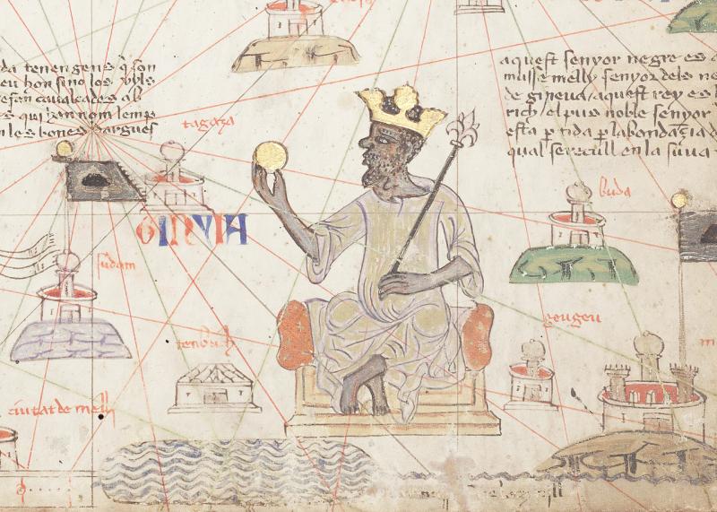 19th Century, Antique, Mandingo Mandinka Chief's Slave and Gold Trader's Sword With Tattooed-Leather Covered Wooden Scabbard