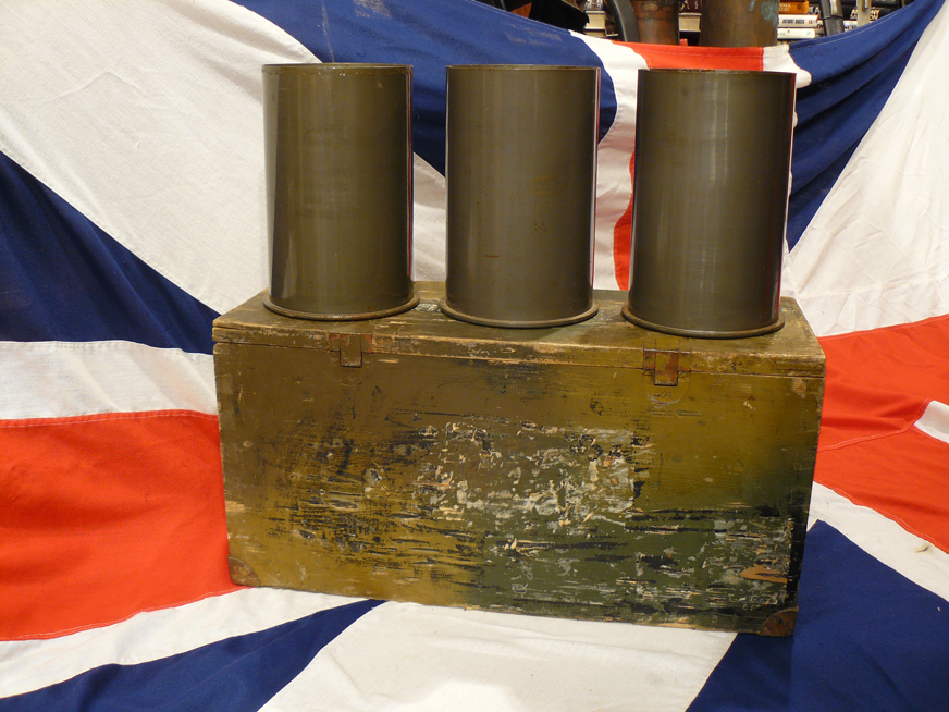 A Fabulous, Original, Cased Set of 3 German 15cm Howitzer Steel Shell Cases