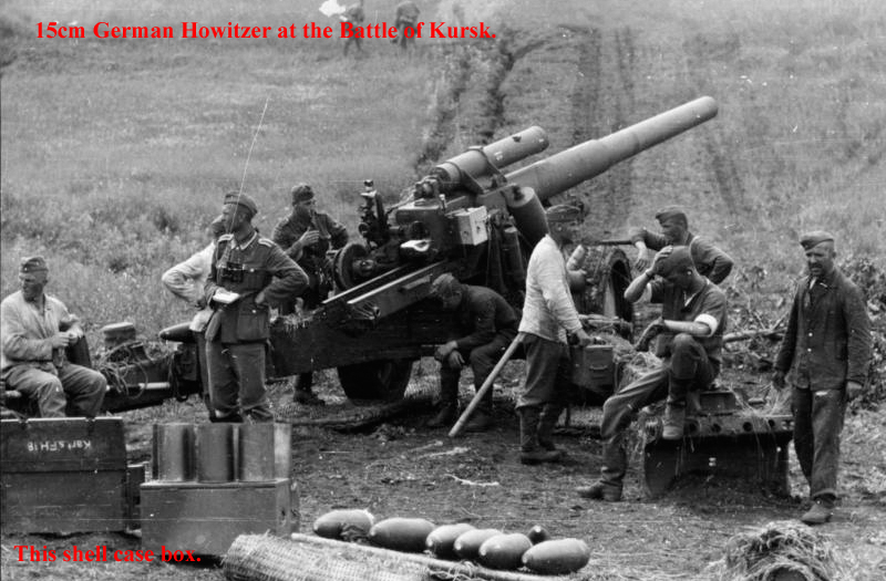 A Fabulous, Original, Cased Set of 3 German 15cm Howitzer Steel Shell Cases