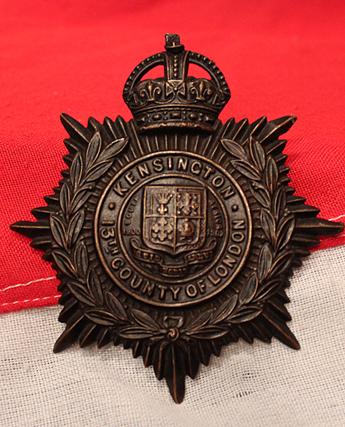 George Vth 13th County of London Kensington Helmet Plate