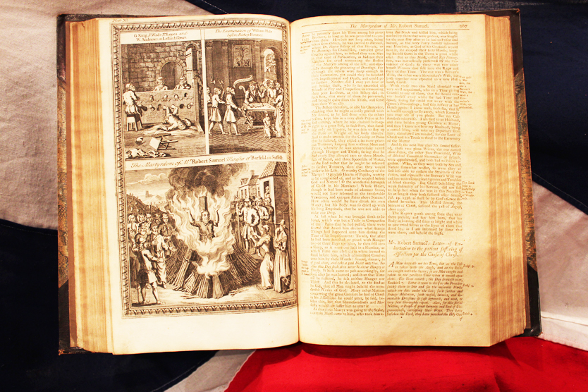 A Large Volume of Foxe's Book of Martyrs 1570, by An Impartial Hand. Detailing the Burning at the Stake of the Protestant Martyrs Under Queen ‘Bloody’ Mary the 1st’s Rule, Published 1741, Formerly Part of the Richard Hoare Collection.