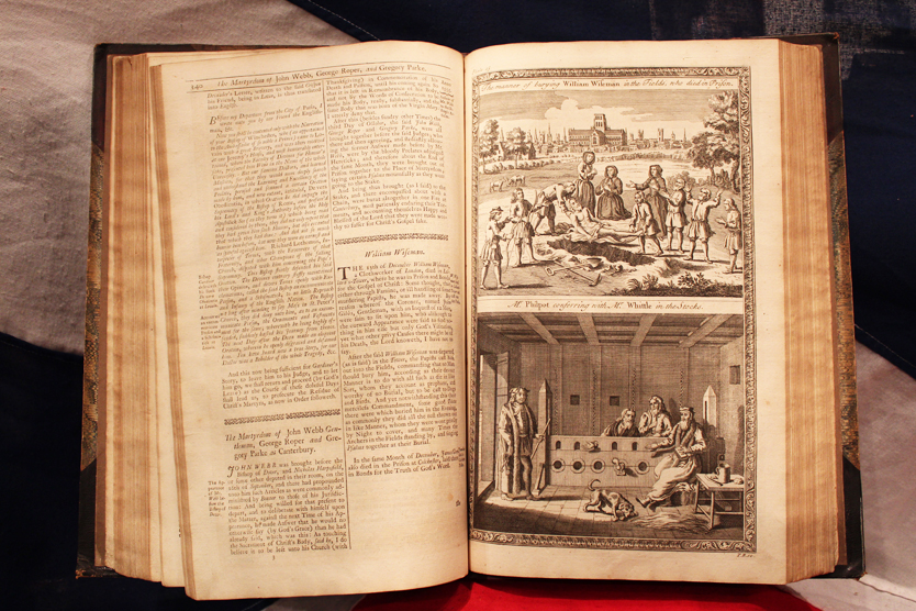 A Large Volume of Foxe's Book of Martyrs 1570, by An Impartial Hand. Detailing the Burning at the Stake of the Protestant Martyrs Under Queen ‘Bloody’ Mary the 1st’s Rule, Published 1741, Formerly Part of the Richard Hoare Collection.