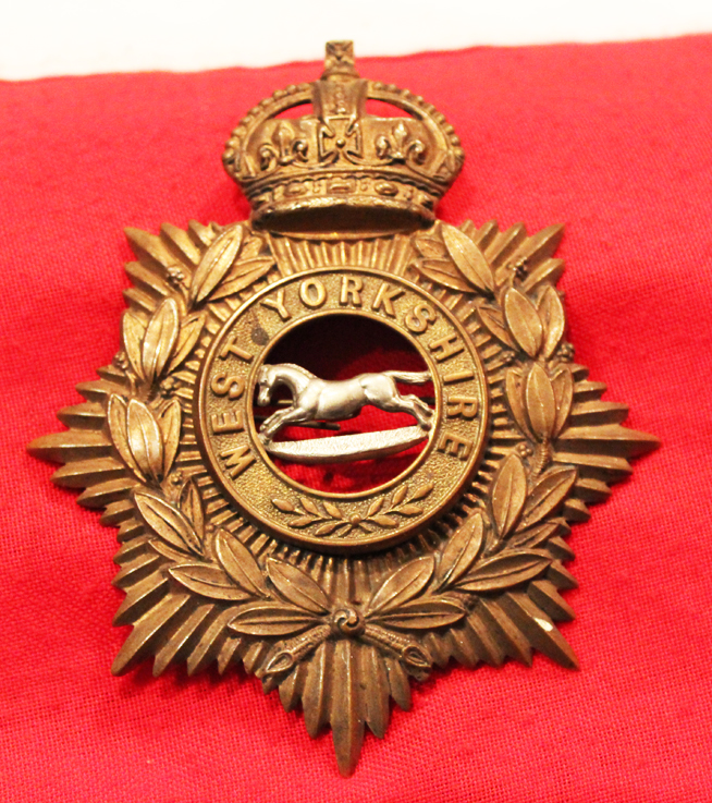 An Edwardian West Yorkshire Regt. Large Helmet Plate