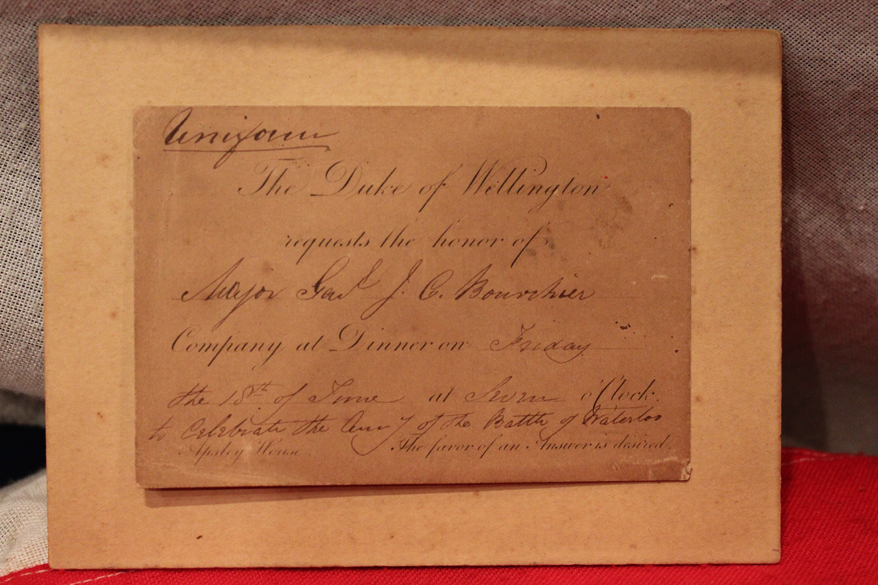 An Invitation From the Duke of Wellington To Lt Gen Bourchier of Waterloo For the Waterloo Banquet at Apsley House