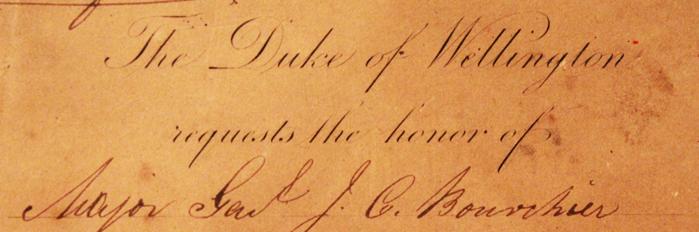 An Invitation From the Duke of Wellington To Lt Gen Bourchier of Waterloo For the Waterloo Banquet at Apsley House
