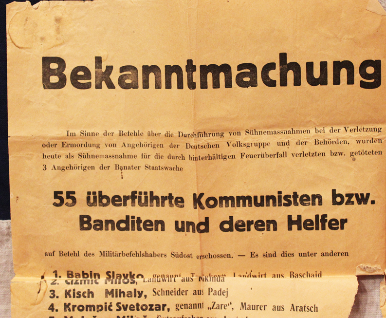 A Nazi German Occupation WW2 Public Notice Wanted Poster 1944