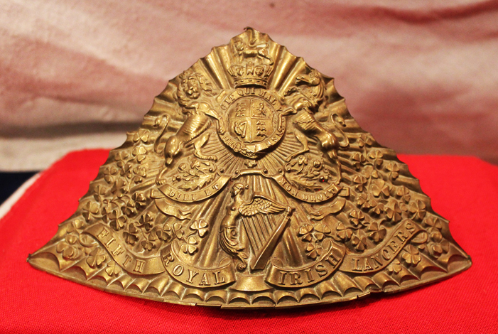 A Good Victorian Fifth Royal Irish Lancers Tchapka Helmet Plate