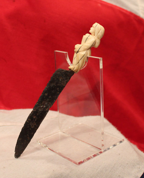 A Most Beautiful and Very Rare Medieval Tudor Period Erotically Carved Bone Hilted Knife or Dagger 500 to 600 Years Old