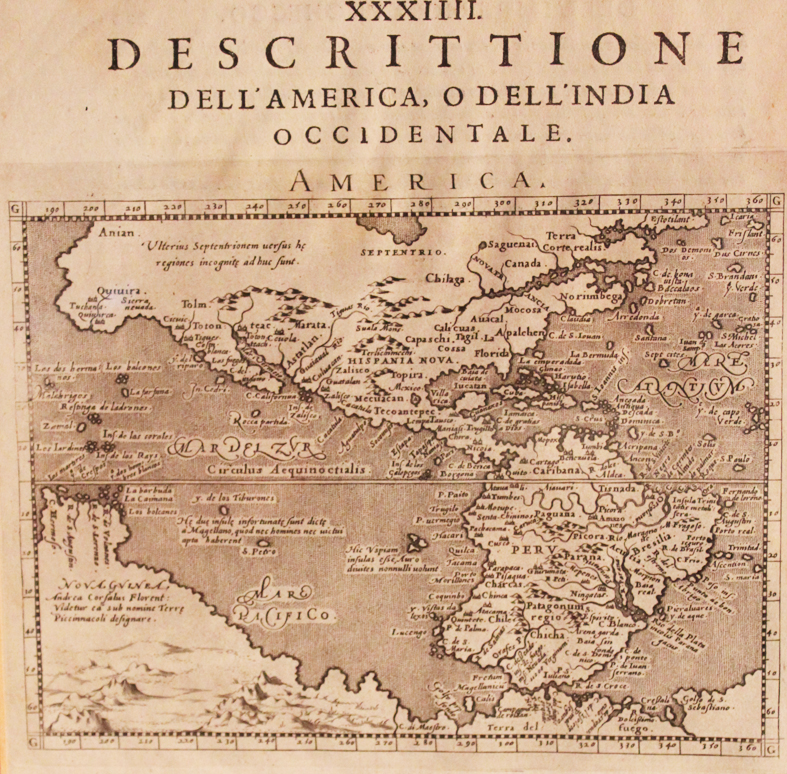 A Wonderful Original 16th Century Map of America By Giovanni Antonio Magini