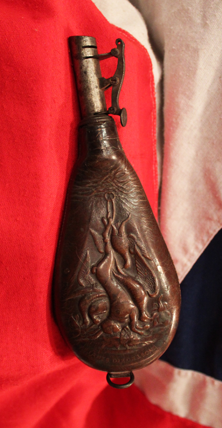 A 19th Century Leather Shot Flask By Renown Maker James Dixon and Son