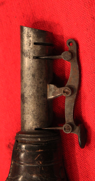 A 19th Century Leather Shot Flask By Renown Maker James Dixon and Son