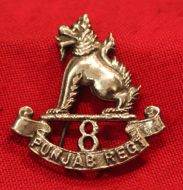 8th Punjab Indian Army Regt. Officer's Cap Badge