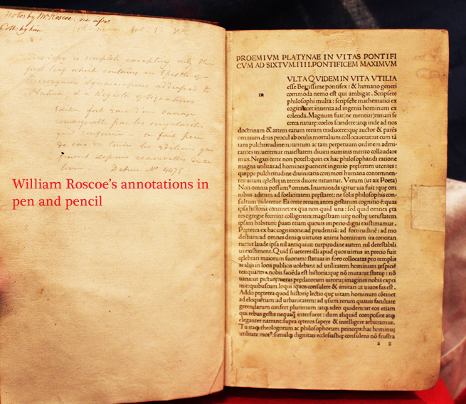 A Very Rare Original Medeavil Book, Vitae Pontificum, Ist Edition, of 1479, By Bartolomaeus Platina, Vitae Pontificum (Lives of the Popes) and Personally Presented It To Pope Sixtus IV, From the Library of Abolishionist William Roscoe