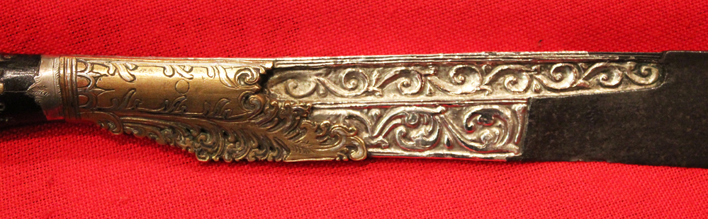 Antique 17th-18th century Sinhalese Nobleman's Dagger Piha Kaetta, With Fabulous Carved Black Coral Grip, and Very Unually With its Original Scabbard.