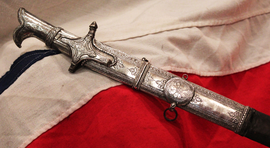 A Rare & Beautiful French, Napoleonic Wars Era Silver Mounted Sword a 'Sabre d'Officier Superieur a Monture a L'Orientale, With French Napoleonic Blade Inscription, Circa 1801