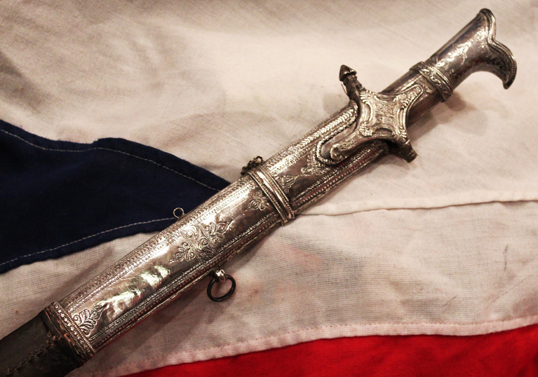 A Rare & Beautiful French, Napoleonic Wars Era Silver Mounted Sword a 'Sabre d'Officier Superieur a Monture a L'Orientale, With French Napoleonic Blade Inscription, Circa 1801