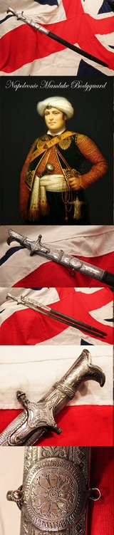 A Rare & Beautiful French, Napoleonic Wars Era Silver Mounted Sword a 'Sabre d'Officier Superieur a Monture a L'Orientale, With French Napoleonic Blade Inscription, Circa 1801