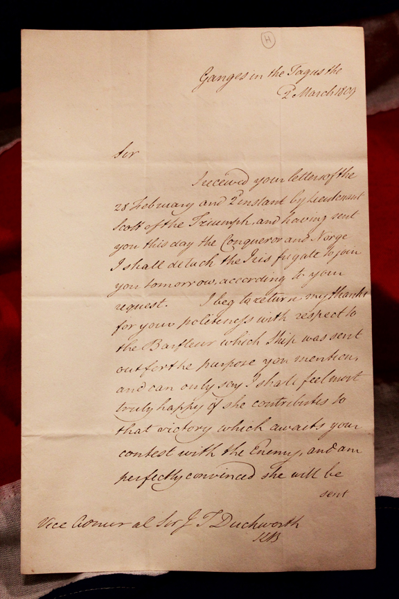 A Very Fine And Historical Signed Letter From Admiral Sir G.C.Berkeley Aboard HMS Ganges 1809. From The Admiral That According to Many Historians Personally Instigated The War of 1812 With America, By Ordering The Attack On USS Chesapeake by HMS Leopard