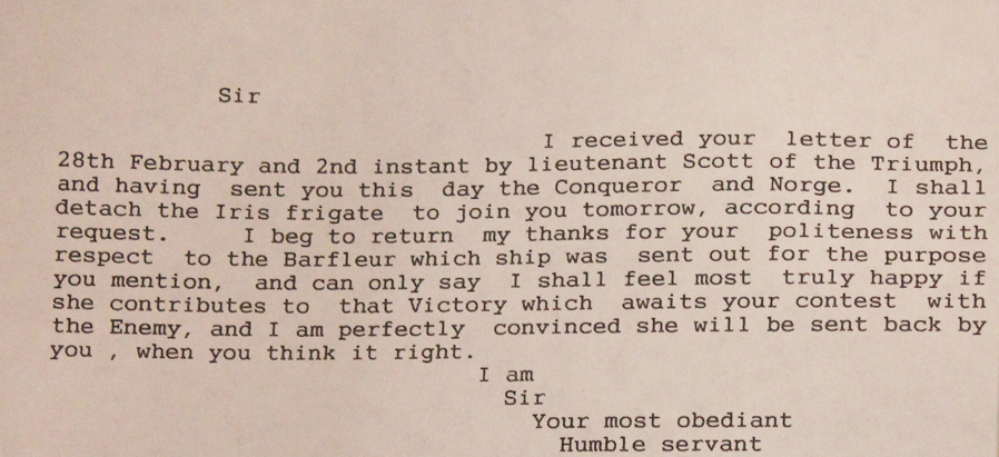 A Very Fine And Historical Signed Letter From Admiral Sir G.C.Berkeley Aboard HMS Ganges 1809. From The Admiral That According to Many Historians Personally Instigated The War of 1812 With America, By Ordering The Attack On USS Chesapeake by HMS Leopard