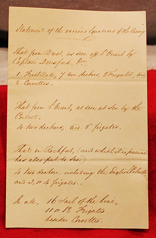 A Fabulous Piece Of Napoleonic Wars Maritime History. Hand Written Napoleonic Wars Royal Naval 'Secret Intelligence' Report 1809