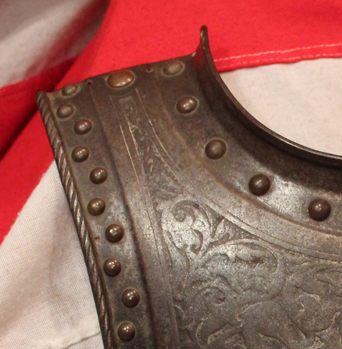 A Most Fine Tudor Heraldic Crested Steel Armour Gorget of a Duke