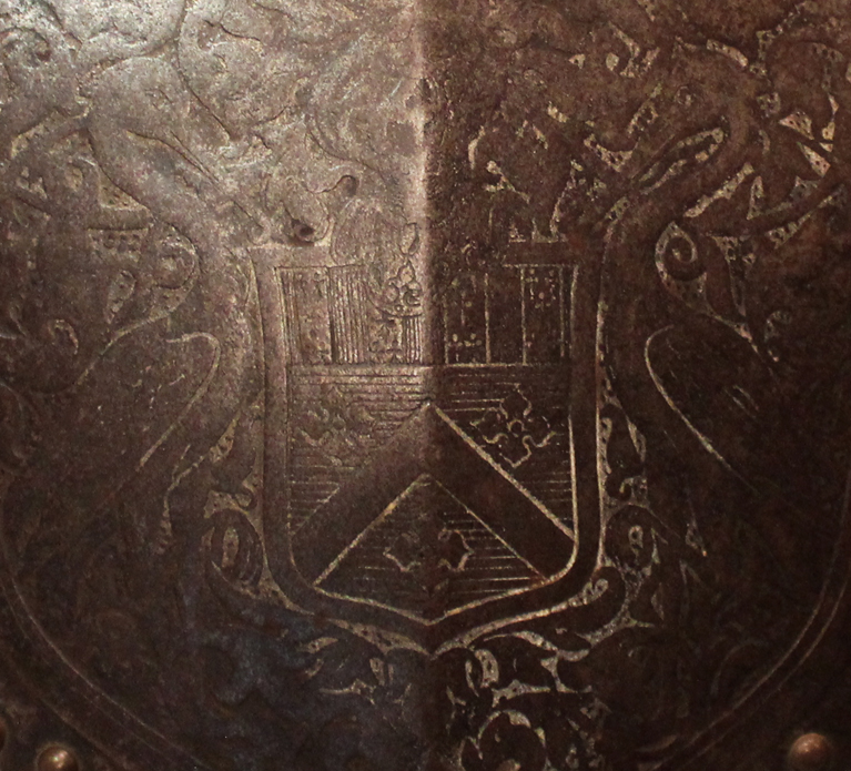 A Most Fine Tudor Heraldic Crested Steel Armour Gorget of a Duke