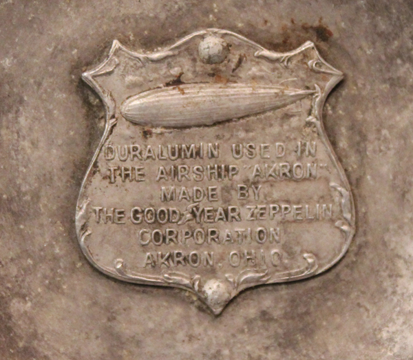 An American, Goodyear Co. Ashtray Made From Duralumin From Airship Akron