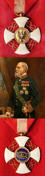 A Stunning Italian 'Order of the Crown of Italy' in Gold; Knight's Cross Medal. With Polychrome Transluscent Enamel Of The Crown Of Savoy