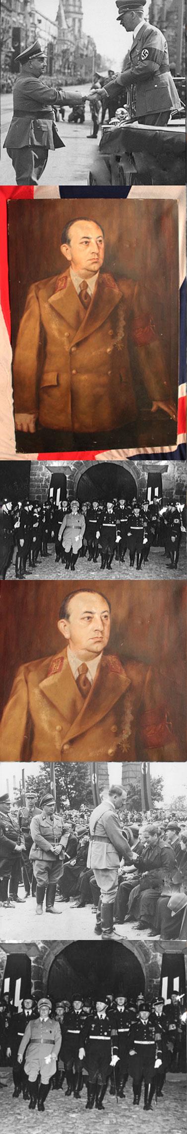 Original 1930’s Third Reich Portrait of Rudolf Jordan Hitler's Personally Appointed Gauleiter of Halle-Merseburg & Magdeburg-Anhalt and Former General of the SA, Gruppenfuhrer der SA. Likely Commissioned & Paid For By Adolf Hitler Personally