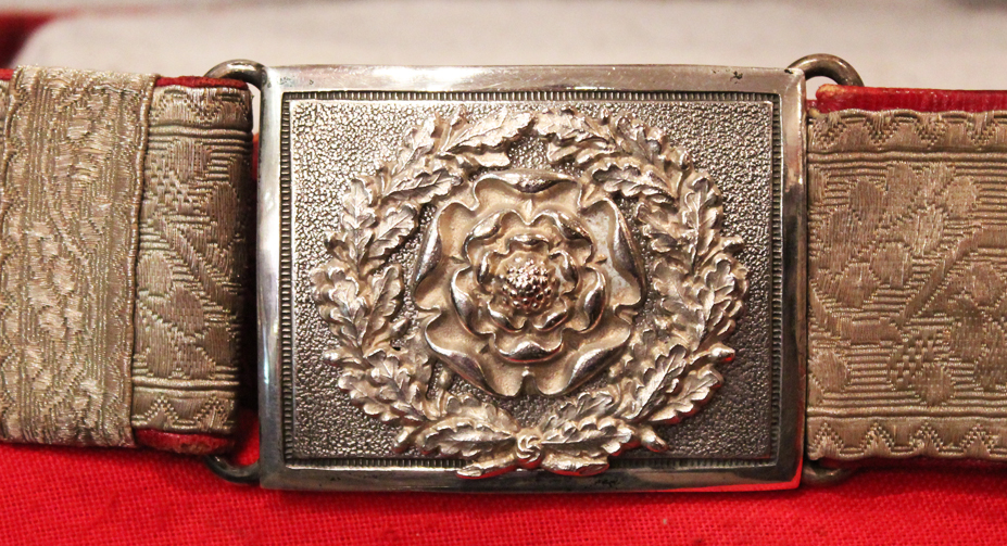 A Superb English Lord-Lieutenant's Silver Belt and Silver Lace Bullion Belt