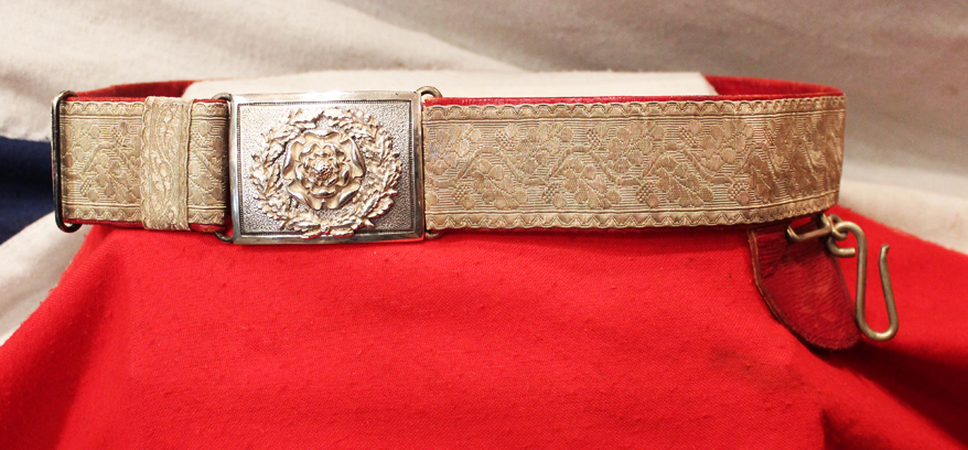 A Superb English Lord-Lieutenant's Silver Belt and Silver Lace Bullion Belt