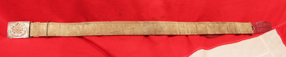 A Superb English Lord-Lieutenant's Silver Belt and Silver Lace Bullion Belt