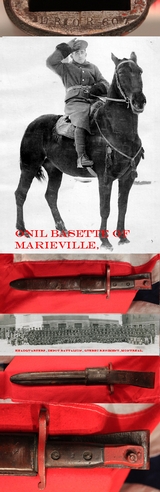 A Most Desirable & Rare Canadian WW1 Historical Regimental Ross Bayonet of The 1st Depot Battalion, 1st Quebec Regt. One Of The Great Heroic Regiments Of Canada From The Close of the Great War.