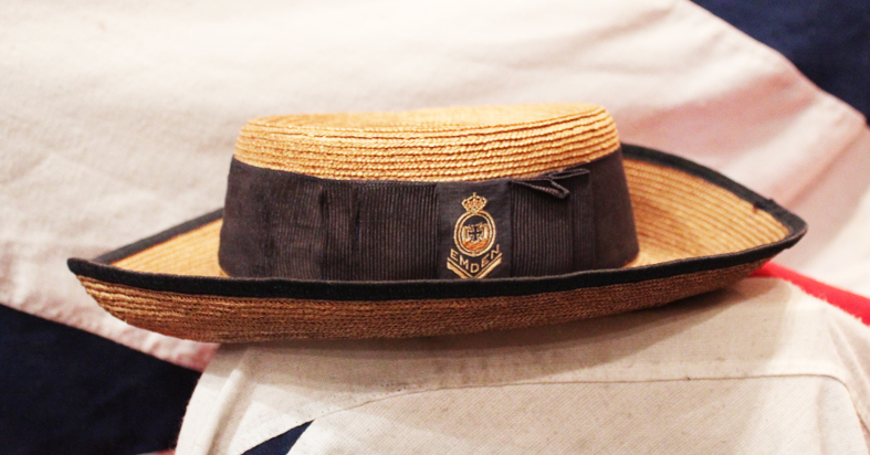 A Superb and Very Rare Imperial German Naval Service Issue Straw Hat From SMS Emden One of The Most Famous Warships of WW1, It Sunk or Captured 23 Allied Ships, and 60 Allied Ships Took Part in the ‘Hunt-for-the-Emden’ Before She Was Sunk.