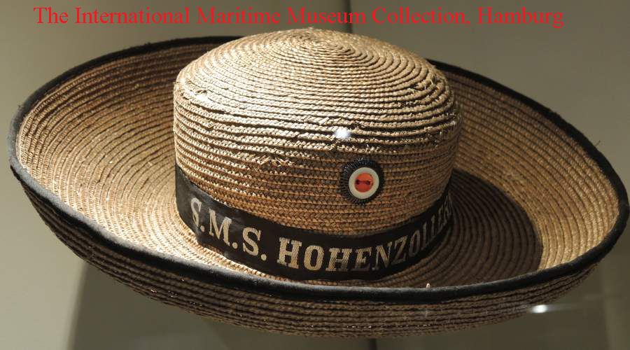 A Superb and Very Rare Imperial German Naval Service Issue Straw Hat From SMS Emden One of The Most Famous Warships of WW1, It Sunk or Captured 23 Allied Ships, and 60 Allied Ships Took Part in the ‘Hunt-for-the-Emden’ Before She Was Sunk.